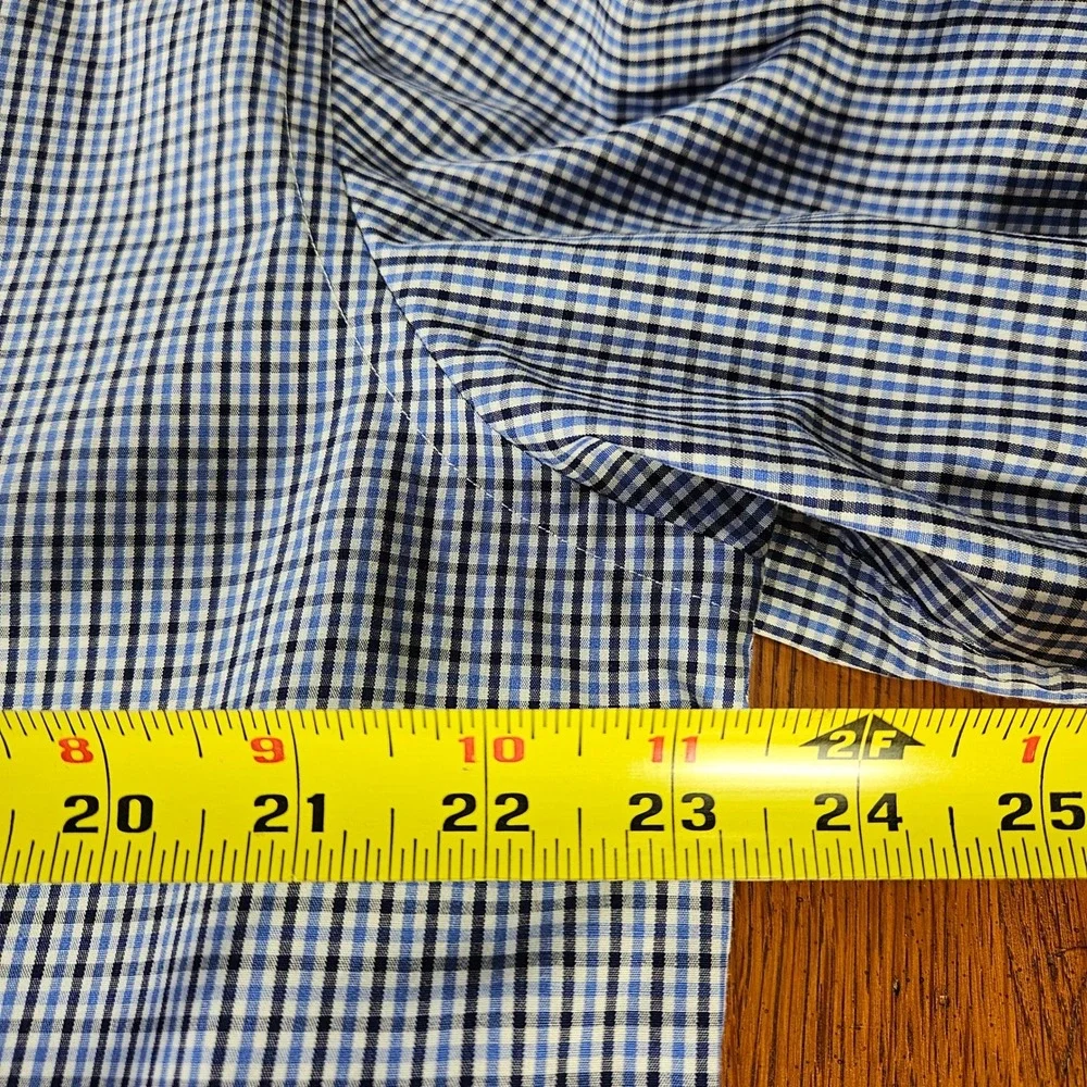 UNTUCKit Mens XLarge Long Sleeve Blue Checkered 100% Cotton‎ Shirt